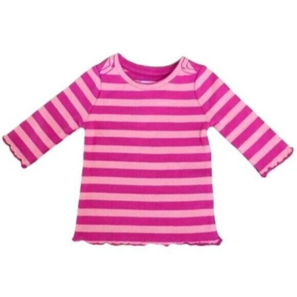 Gymboree Girl's Shirt, Pink, Size 18-24M, Ruffle Cuffs and Bottom - Picture 1 of 3